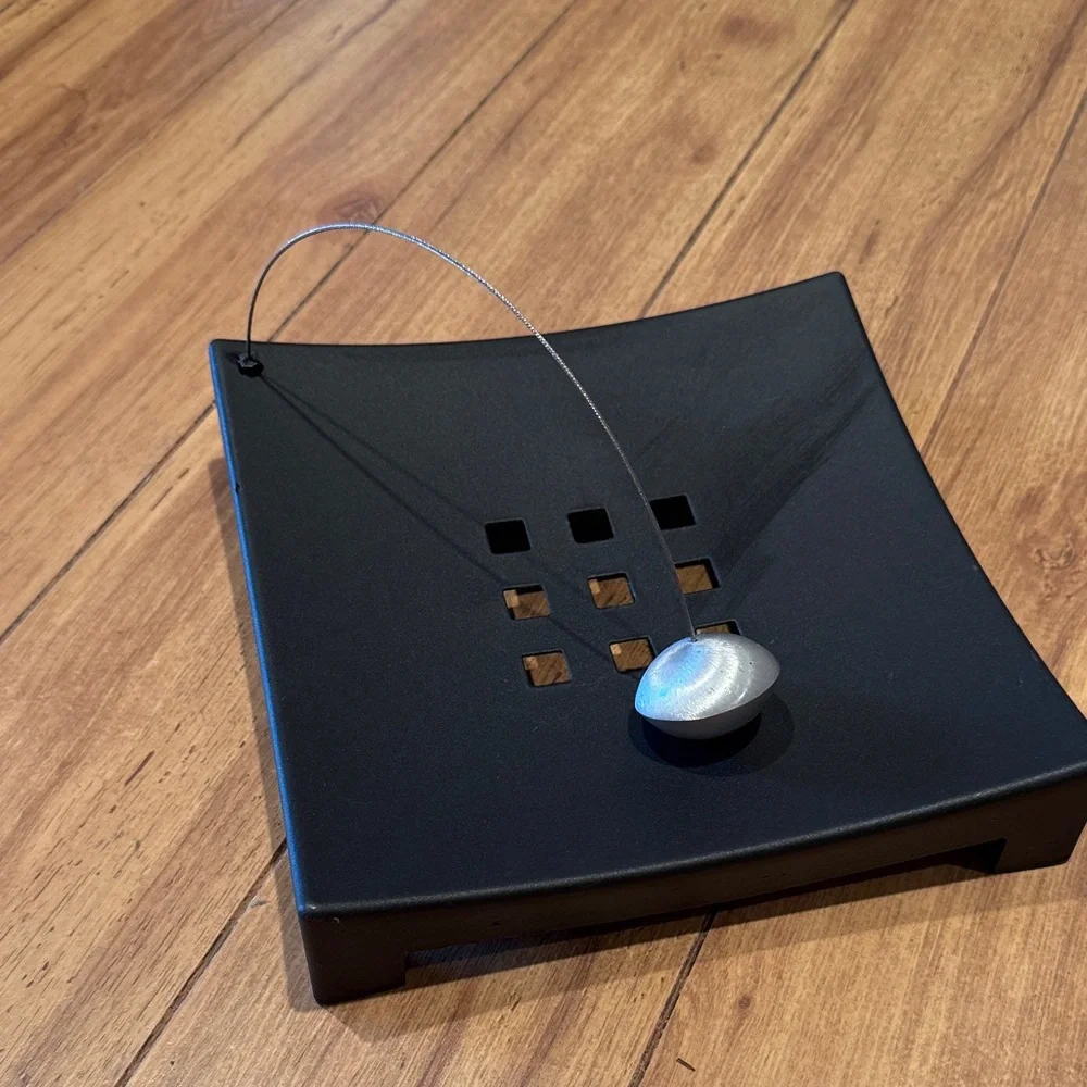 IKEA Modern Black Square Napkin Holder with Silver Accent